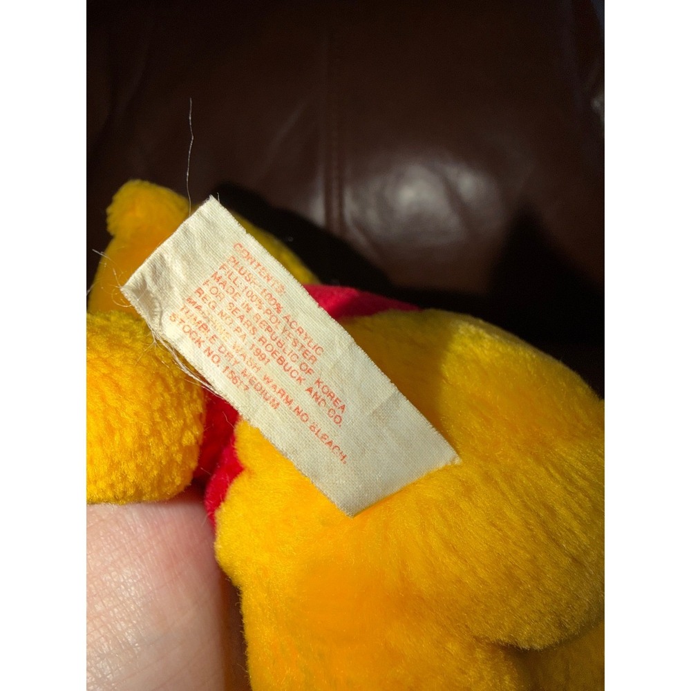 Vintage Sears Walt Disney Winnie the Pooh Plush Red Shirt Stuffed Animal Toy - Picture 6 of 6
